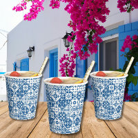 Mediterranean greek Blue tile baby shower