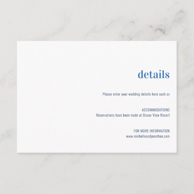 Mediterranean Greek Key Wedding Enclosure Card (Front)