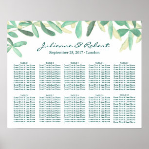 Mediterranean Greenery Wedding Seating Chart