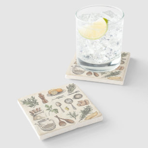 Mediterranean Herb & Spice Stone Coaster