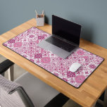 Mediterranean hues/ Azulejo tiles Desk Mat<br><div class="desc">A patchwork of hand‑painted azulejo‑inspired tiles</div>