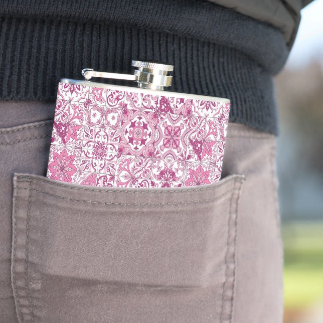 Mediterranean hues/ Azulejo tiles Hip Flask (In Situ)