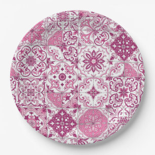 Mediterranean hues/ Azulejo tiles Paper Plate