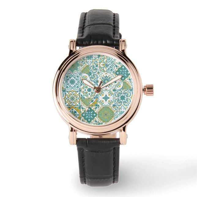 Mediterranean hues/ Azulejo tiles Watch (Front)