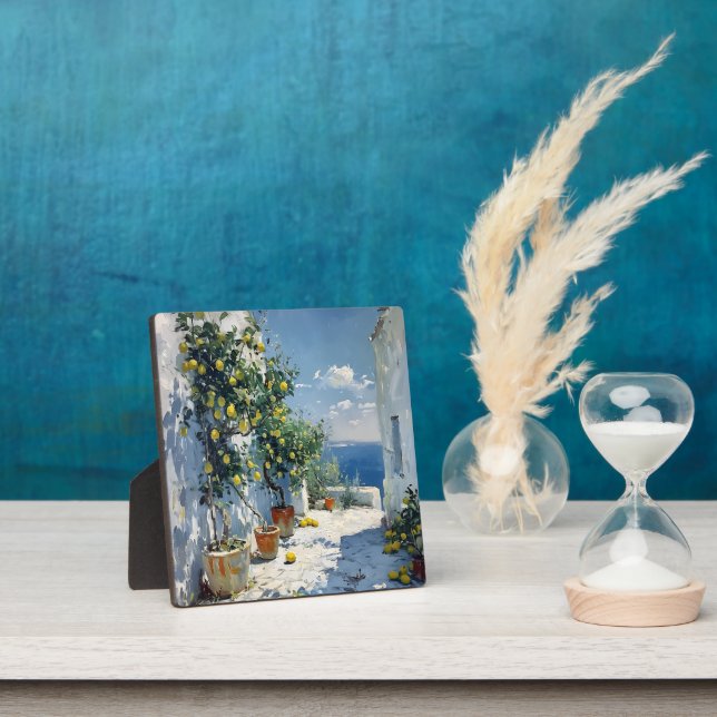 Mediterranean Impressionism with Lemons Plaque (Insitu)