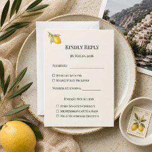 Mediterranean Italian Coastal Luxury Wedding RSVP Card