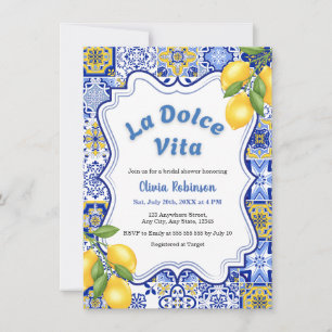 Mediterranean Italian La Dolce Vita Bridal Shower Invitation