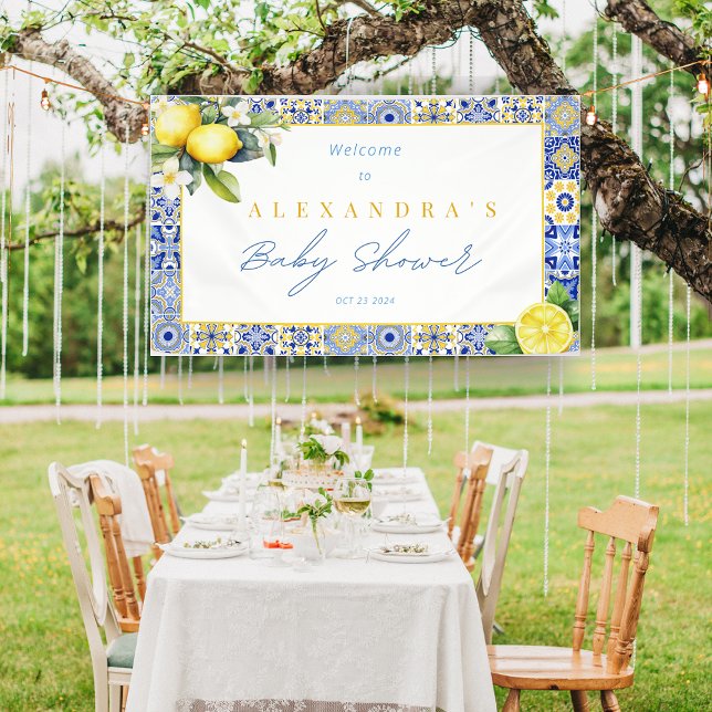 Mediterranean Italian Lemon Baby Shower Banner (Mediterranean Italian Lemon Baby Shower Banner)