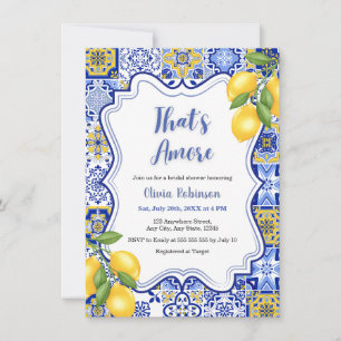 Mediterranean Italian That's Amore Bridal Shower Invitation