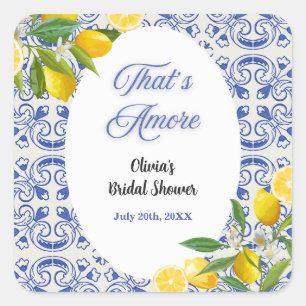 Mediterranean Italian That's Amore Bridal Shower Square Sticker