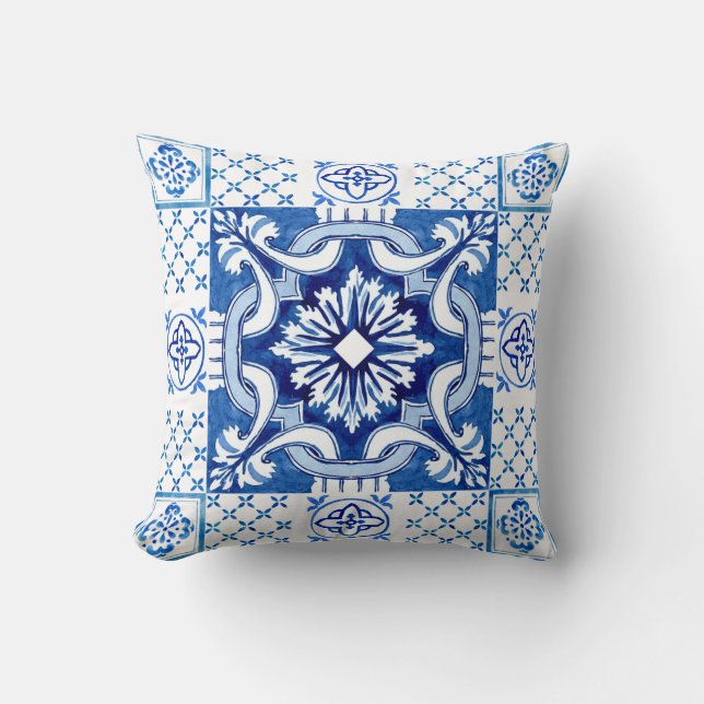 Mediterranean Italian tile design seamless Cushion (Front)