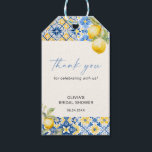 Mediterranean Italian Tiles Lemon Bridal Shower Gift Tags<br><div class="desc">Lemon themed bridal shower gift tag.</div>
