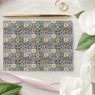 Mediterranean Italy Blue Tiles Bridal Shower Envelope