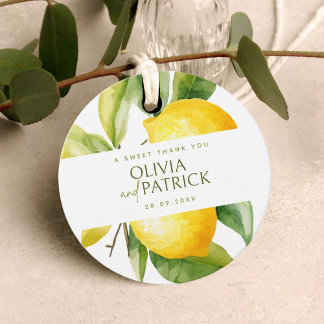 Mediterranean Italy Greece Lemon Vibrant Wedding Favour Tags