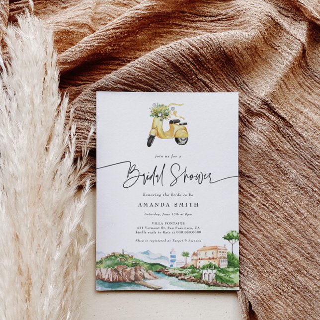 Mediterranean Italy Positano Lemon Bridal Shower Invitation (Creator Uploaded)