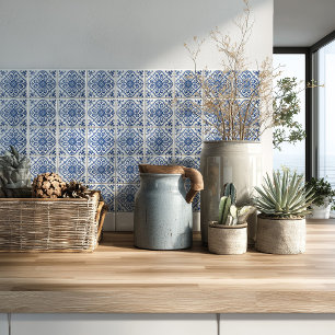 Mediterranean Kitchen Azulejo Pattern Backsplash Tile