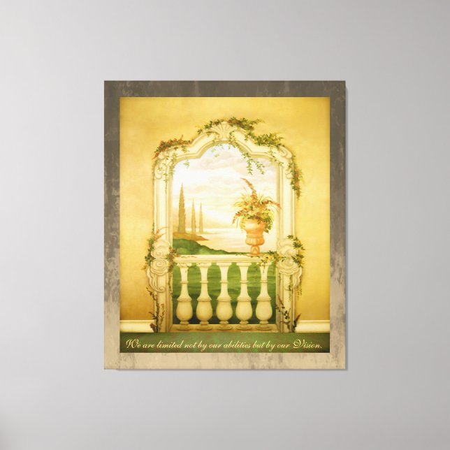 Mediterranean Lake View Mural Canvas Print (Front)