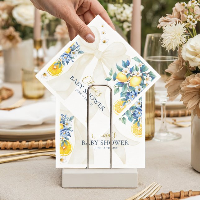 Mediterranean Lemon Amalfi Citrus Baby Shower  Napkin (Creator Uploaded)