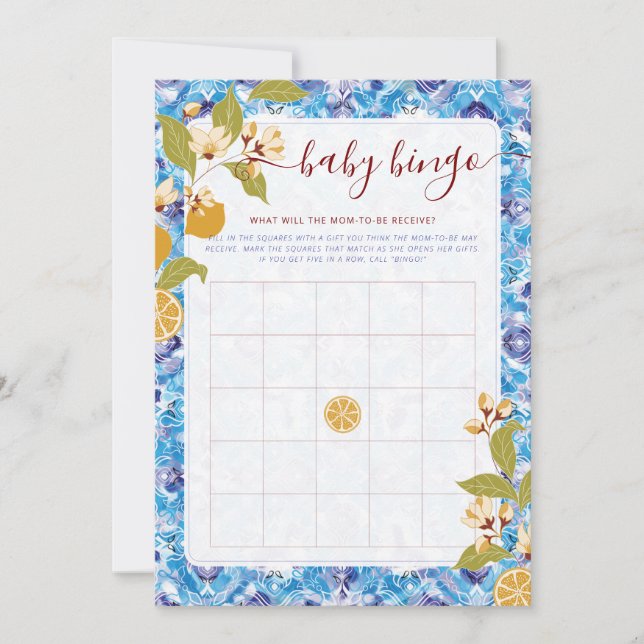 Mediterranean Lemon Amalfi Coast Baby Shower Invitation