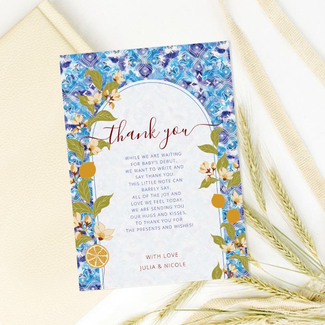 Mediterranean Lemon Amalfi Coast Baby Shower Invitation (Creator Uploaded)