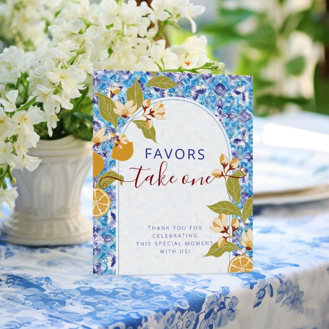 Mediterranean Lemon Amalfi Coast Baby Shower Poster (Creator Uploaded)