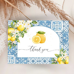 Mediterranean Lemon Baby Shower Flat Thank You Enclosure Card