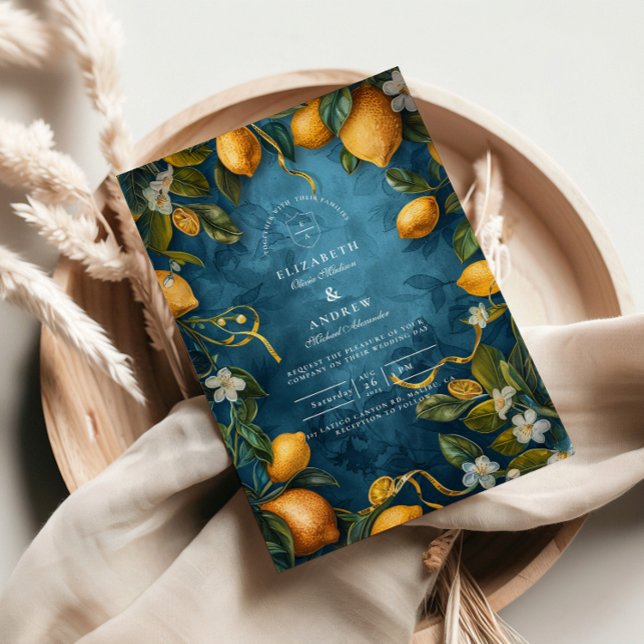 Mediterranean Lemon Bliss Wedding Invitation (Creator Uploaded)