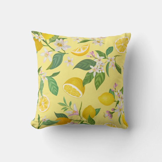 Mediterranean Lemon Blossom Pillow  (Front)