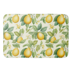 Mediterranean Lemon Blossoms Citrus Bath Mat