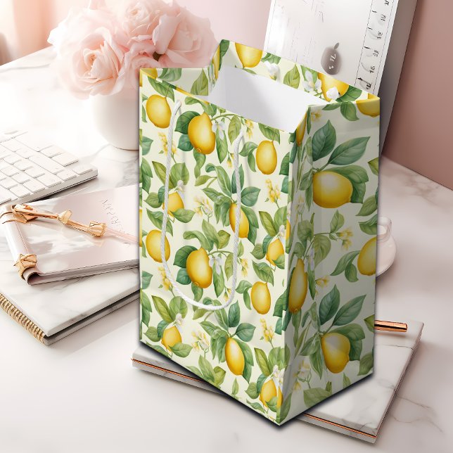Mediterranean Lemon Blossoms Citrus Medium Gift Bag (Creator Uploaded)