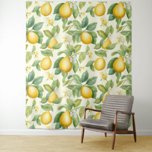 Mediterranean Lemon Blossoms Citrus Tapestry