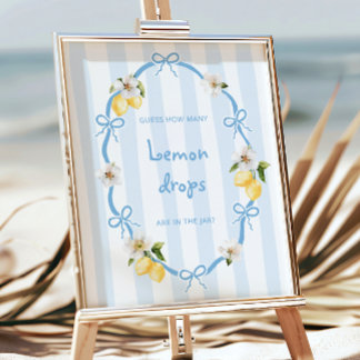 Mediterranean Lemon Blue Bows Guess how many Poster
