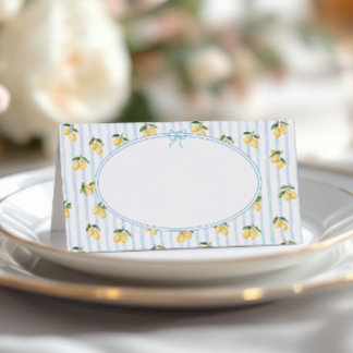 Mediterranean Lemon Blue Italian place card