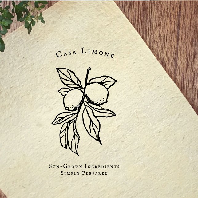 Mediterranean Lemon Botanical Kitchen Rubber Stamp (Creator Uploaded)