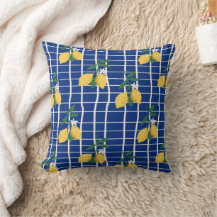 Mediterranean Lemon Branch Pattern Cushion