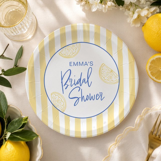 Mediterranean Lemon Bridal Shower Paper Plate (Creator Uploaded)