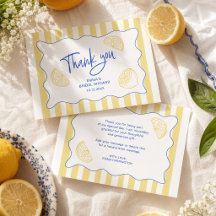Mediterranean Lemon Bridal Shower Thank You
