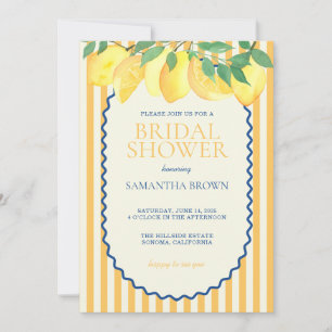 Mediterranean Lemon Citrus Bridal Shower Invitation