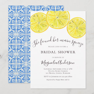 Mediterranean Lemon Citrus Bridal Shower Invitation