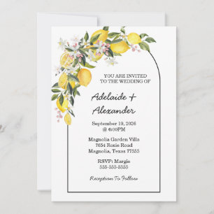Mediterranean Lemon Citrus Wedding Collection Invitation