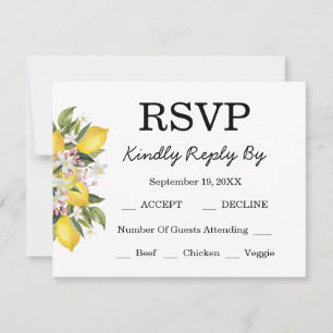 Mediterranean Lemon Citrus Wedding Collection RSVP Card