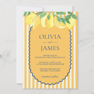 Mediterranean Lemon Citrus Wedding Invitation