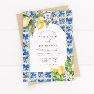 Mediterranean Lemon Citrus Wedding Invitation