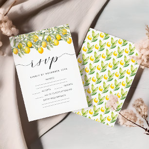 Mediterranean Lemon Citrus Wedding RSVP cards
