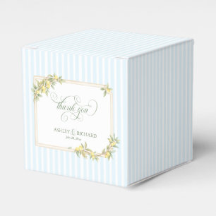 Mediterranean Lemon Coastal Stripe Wedding Favour Box