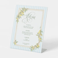 Mediterranean Lemon Coastal Stripe Wedding Menu