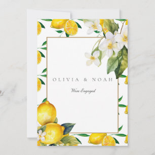 Mediterranean Lemon Engagement Announcement Card