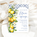 Mediterranean Lemon Main Squeeze Bridal Shower Invitation<br><div class="desc">Watercolor Main Squeeze Photo Bridal Shower Invitation</div>