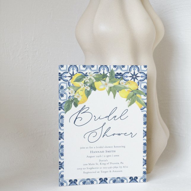 Mediterranean Lemon Main Squeeze Bridal Shower Invitation (Creator Uploaded)