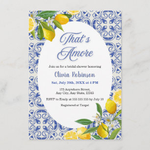 Mediterranean Lemon That's Amore Bridal Shower Invitation